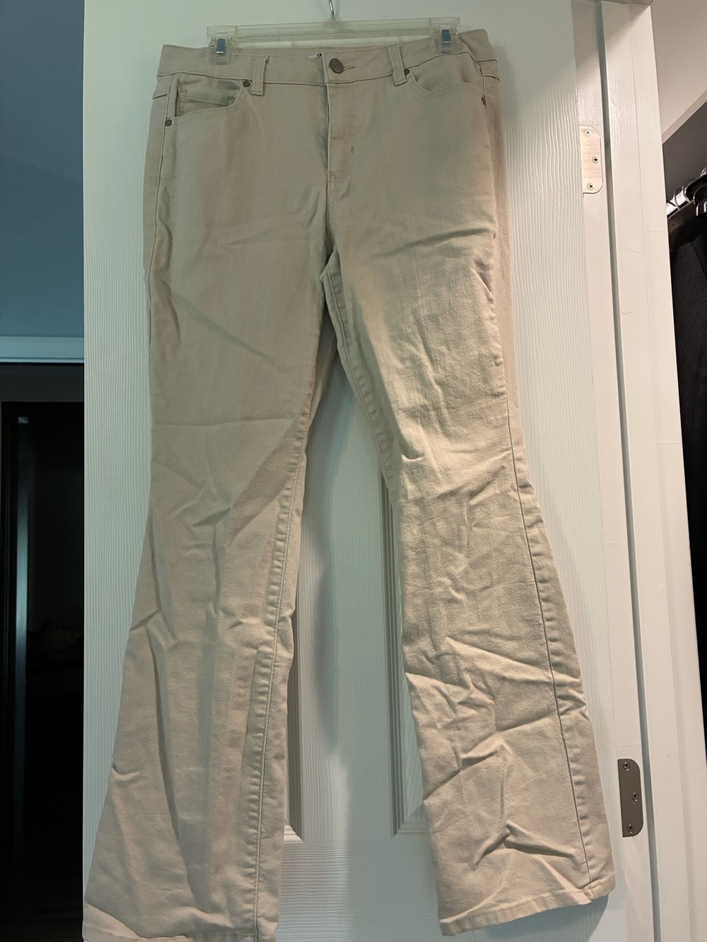 d. jeans Beige Wide-Leg Flare Jeans